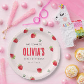 Aardbei Eerste Verjaardag Papier Borden Papieren Bordje (Feest)