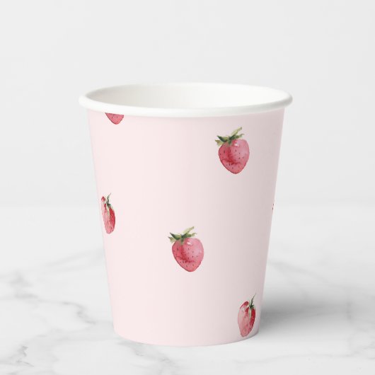 Aardbei eerste verjaardag papieren bekers (Voorkant)