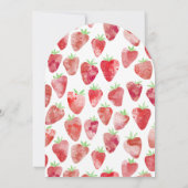 Aardbei Eerste Verjaardag Party Arch Kaart (Achterkant)