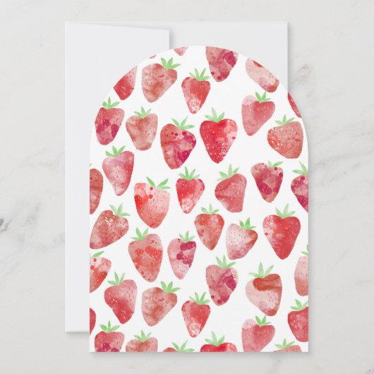 Aardbei Eerste Verjaardag Party Arch Kaart (Achterkant)