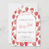 Aardbei Eerste Verjaardag Party Arch Kaart (Voorkant)