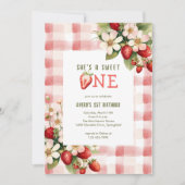 Aardbei Eerste Verjaardag Party Berry Kaart (Voorkant)