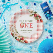 Aardbei Eerste Verjaardag Party Berry Papieren Bordje (Feest)