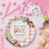 Aardbei Eerste Verjaardag Party Berry Papieren Bordje (Feest)