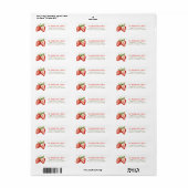 Aardbei Eerste Verjaardag Retouradres Etiket (Full Sheet)