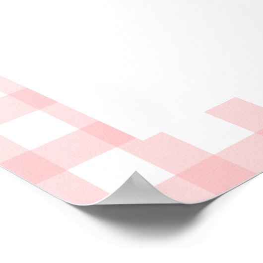 Aardbei Eerste Verjaardag Roze Berry Welkom Poster (Hoek)