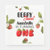 Aardbei eerste verjaardag servet (Voorkant)