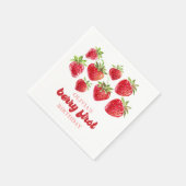 Aardbei Eerste Verjaardag Servet (Hoek)