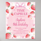 Aardbei Eerste Verjaardag Tijdcapsule Bord Poster (Voorkant)