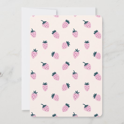 Aardbei eerste verjaardag Uitnodiging (Achterkant)