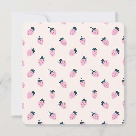 Aardbei eerste verjaardag Uitnodiging (Achterkant)