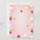 Aardbei Eerste Verjaardag Uitnodiging Zomerfruit (Achterkant)