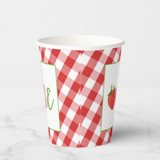 Aardbei Eerste verjaardag van de aardbei Papieren Bekers (Rechts)