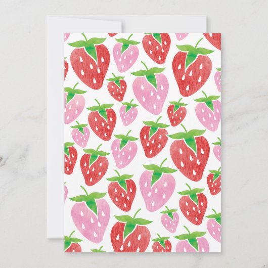 Aardbei eerste verjaardag van de Berry-Waterverf Kaart (Achterkant)