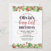 Aardbei Eerste Verjaardag Waterverf Berry Eerste Kaart (Voorkant)