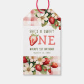 Aardbei Eerste Verjaardagsfeestje Bes Cadeaulabel (Voorkant)