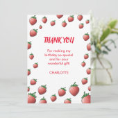 Aardbei en aardbeien bedankkaart (Staand voorkant)