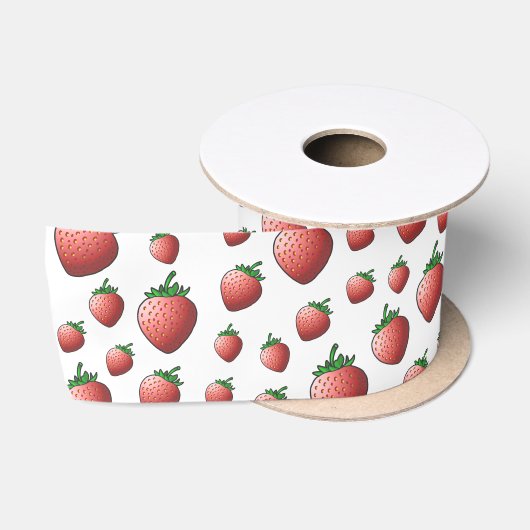 Aardbei en Aardbeien Satijnen Lint (Spoel)