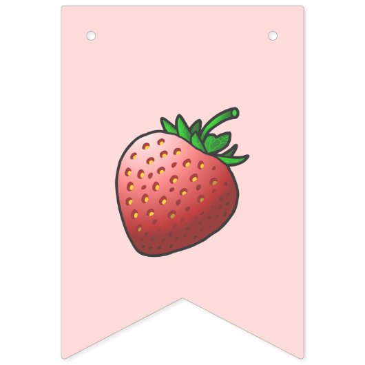 Aardbei en aardbeien vlaggetjes (Eerste vlag)