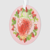 Aardbei en aardbeienbloem ornament (voorkant)