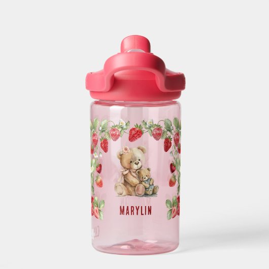 Aardbei en Beer Waterfles (Achterkant)