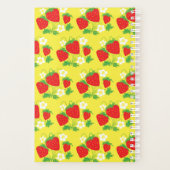 Aardbei en Bloem Geel Patroon met Monogram Planner (Achterkant)