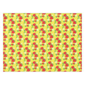 Aardbei en Bloem Geel Patroon Tafelkleed (Voorkant (Horizontaal))