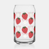 Aardbei en Bloemen Daisy Blikvorm Glas (Voorkant)