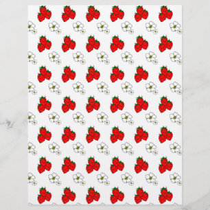 Aardbei en Bloemen Flyer Sjabloon