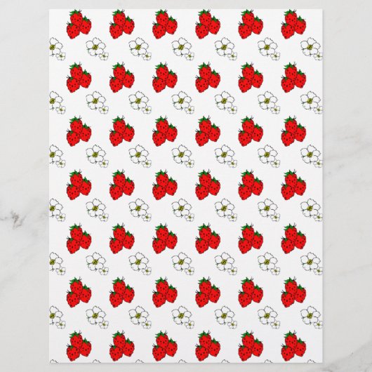 Aardbei en Bloemen Flyer Sjabloon (Voorkant)