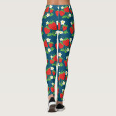 Aardbei en Bloemen Patroon Leggings (Achterkant)