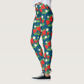 Aardbei en Bloemen Patroon Leggings (Links)