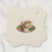 Aardbei en Blooms: Theebeker cadeau label (Achterkant)