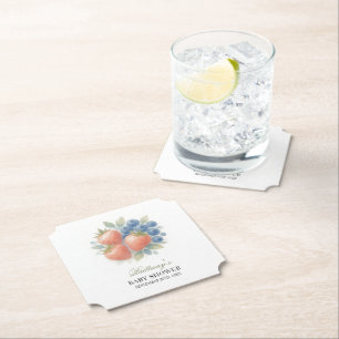 Aardbei en Blueberry Baby shower Kartonnen Onderzetters
