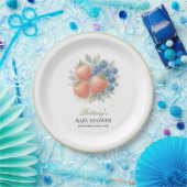 Aardbei en Blueberry Baby shower Papieren Bordje (Feest)