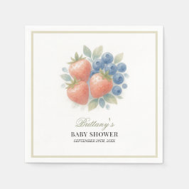Aardbei en Blueberry Baby shower Servet