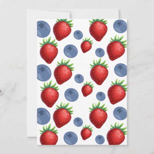 Aardbei en Blueberry Meisje Verjaardagsfeest Bedankkaart (Achterkant)