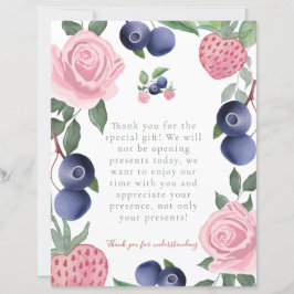 Aardbei en Blueberry Party Gifts Sign