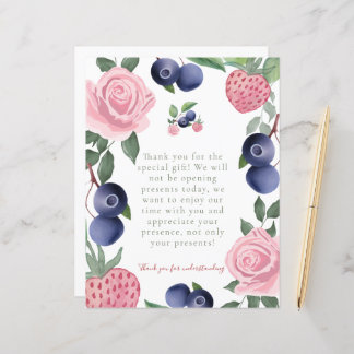 Aardbei en Blueberry Party Gifts Sign