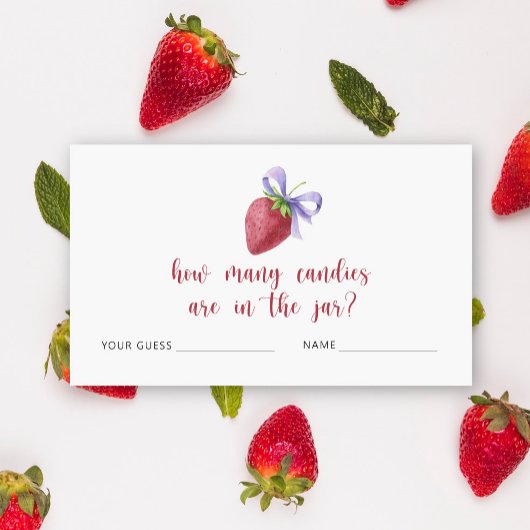 Aardbei en boog Raad hoeveel snoepjes spel Informatiekaartje