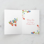 Aardbei en bosbessen verjaardagstaart personaliser kaart (Binnen)