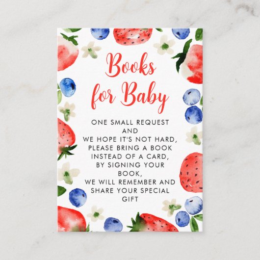 Aardbei- en bosbessenboeken voor Baby Informatiekaartje (Voorkant)