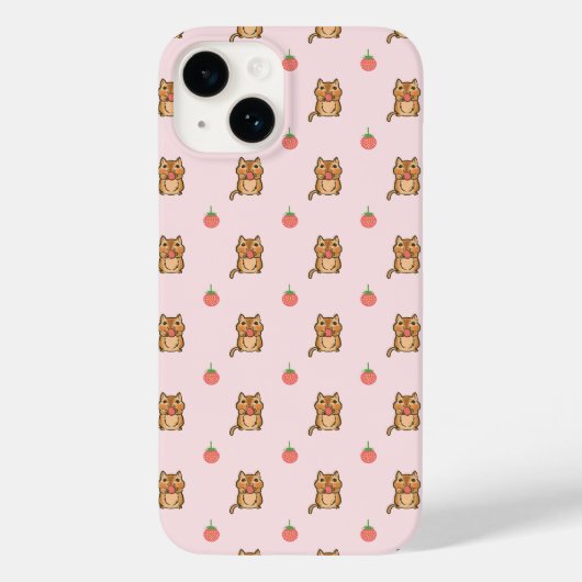 aardbei- en chipmunkpatroon Case-Mate iPhone case (Achterkant)