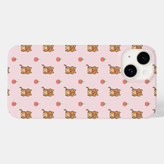 aardbei- en chipmunkpatroon Case-Mate iPhone case (Achterkant (horizontaal))