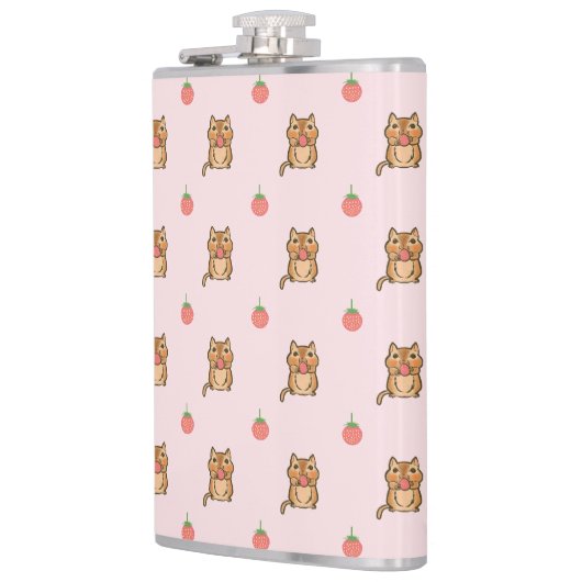 aardbei- en chipmunkpatroon heupfles (Links)