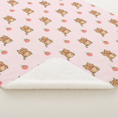 aardbei- en chipmunkpatroon sherpa deken (3/4)