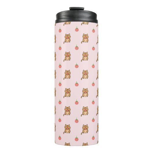 aardbei- en chipmunkpatroon thermosbeker (Voorkant)