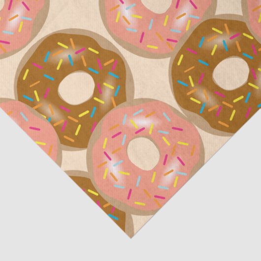 Aardbei- en chocolaatdonuts tissuepapier (Detail)