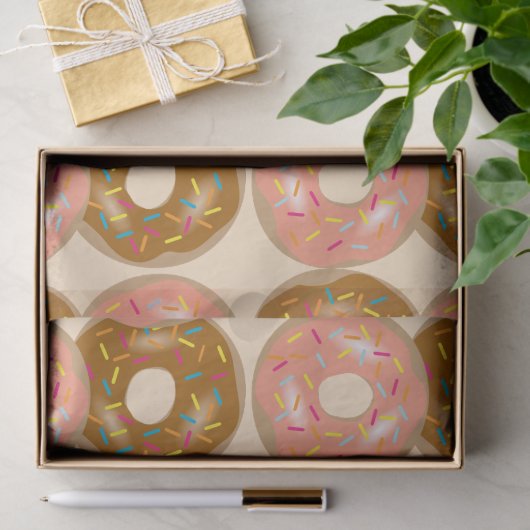 Aardbei- en chocolaatdonuts tissuepapier (Geschenk)