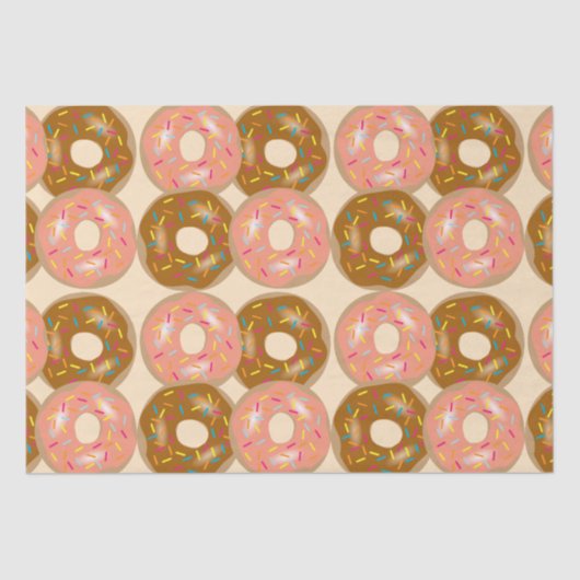 Aardbei- en chocolaatdonuts tissuepapier (Voorkant)